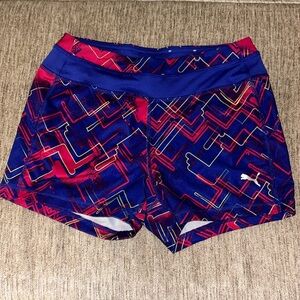 Purple Puma Printed Active Wear Shorts
